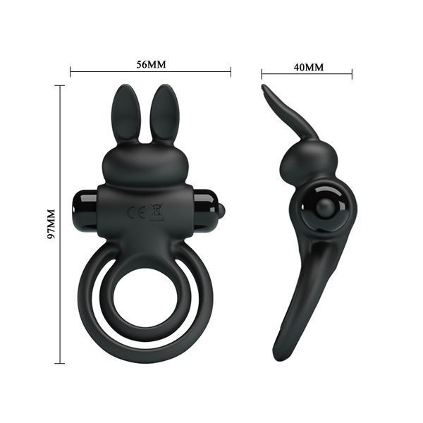 Ерекційне кільце - Pretty Love Vibrant Penis Ring III Black 100 фото