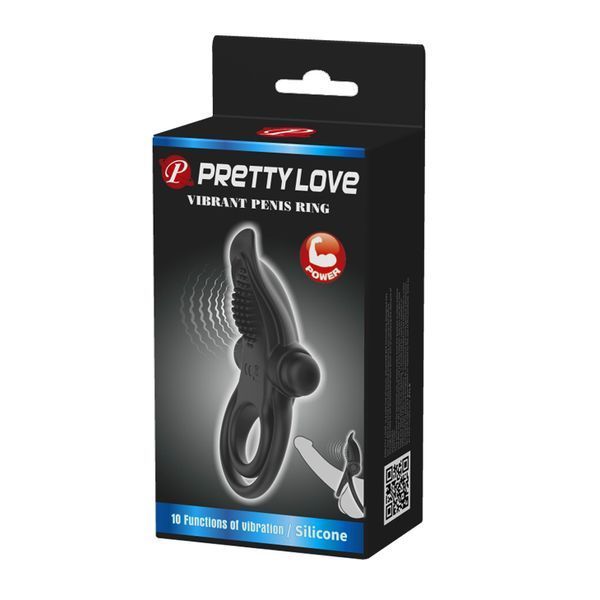 Ерекційне кільце - Pretty Love Vibrant Penis Ring Black 101 фото