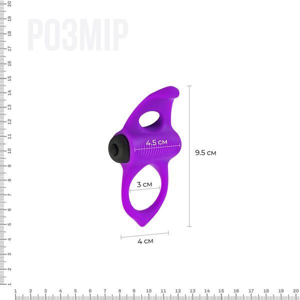 Ерекційне віброкільце Adrien Lastic Lingus MAX Violet з язичком для стимуляції клітора 103 фото