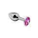 Анальна пробка зі стразом Alive Mini Metal Butt Plug S  Pink  2,5см 128 фото 1