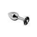 Анальна пробка зі стразом Alive Mini Metal Butt Plug S Black  2,5см 130 фото 1