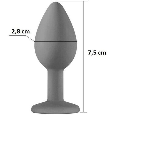 Силіконова анальна пробка з кристалом Black Silicone Amethyst (розмір S) 131 фото