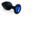 Силіконова анальна пробка з кристалом Black Silicone Blue (розмір S) 132 фото